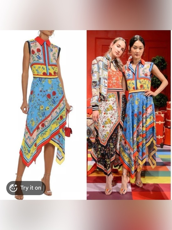 Alice + Olivia Dresses & Skirts - Alice + Olivia Farrah Floral Handkerchief Dress - size 4 - Gorgeous